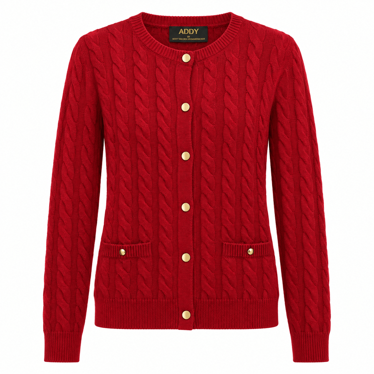 Pullover P03A cardigan cable red