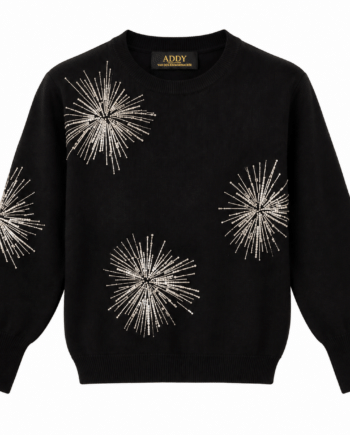 Pullover with beaded stones