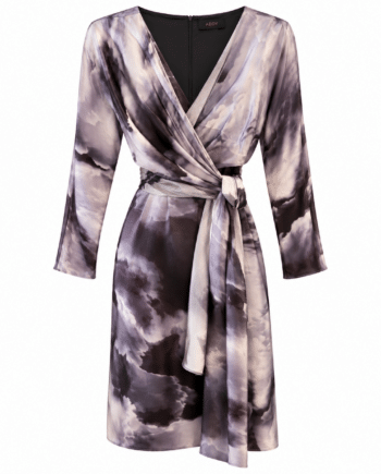 Dress satin cloudprint wrap