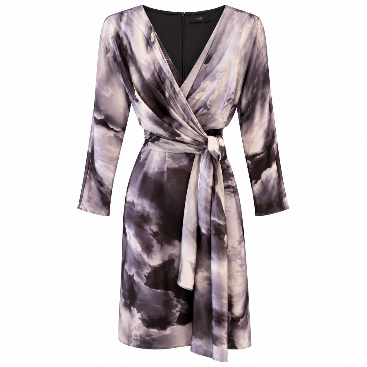 Dress satin cloudprint wrap