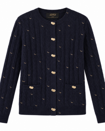 Pullover P03A cardigan cable blue