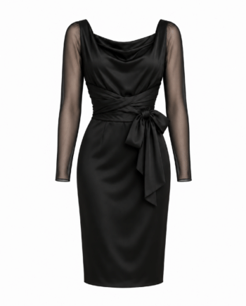 Silk satin dress black size XL