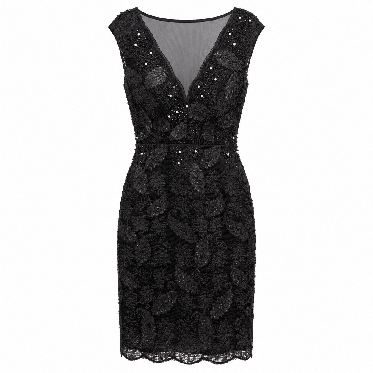 Lace beaded short dress
