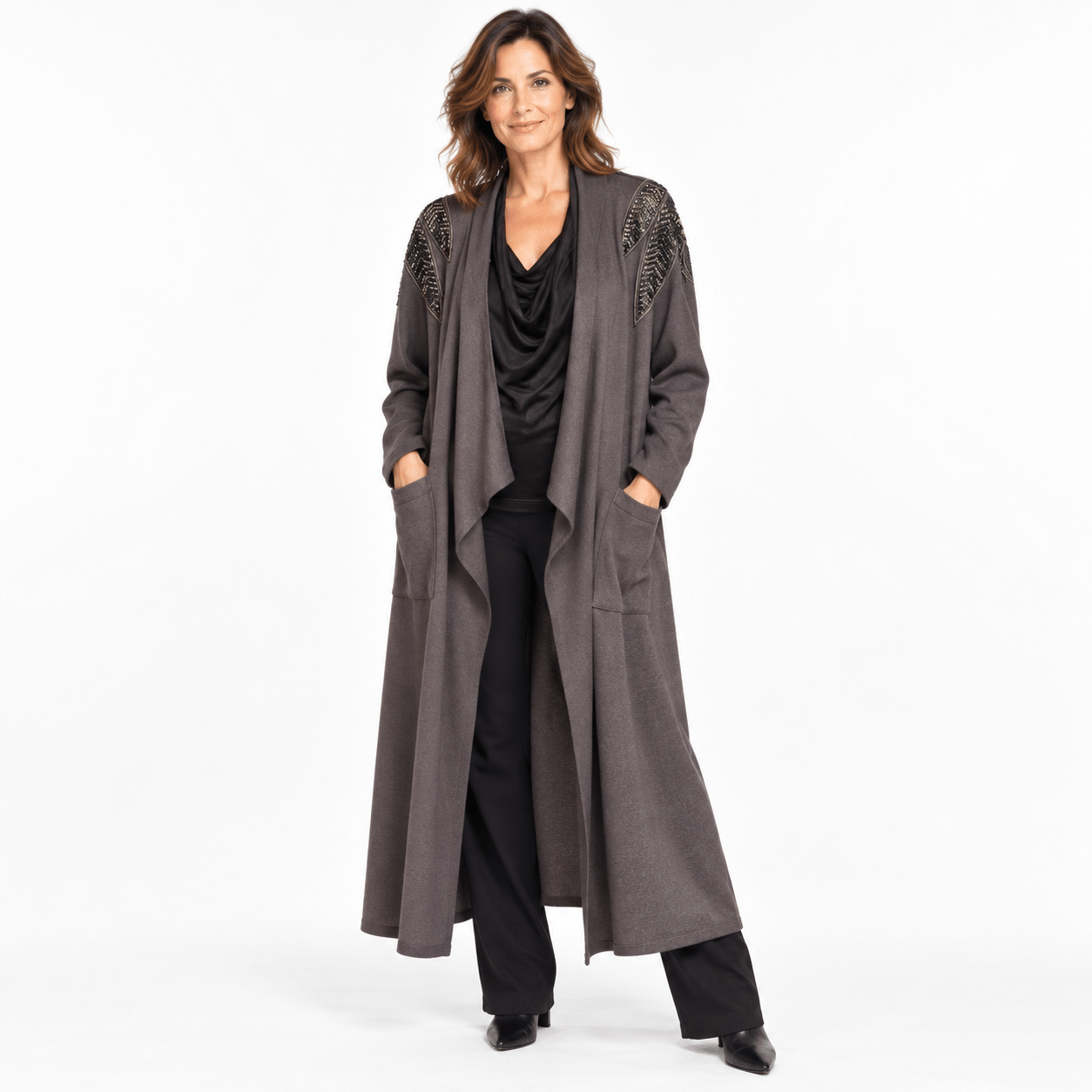 Cardigan beaded grey