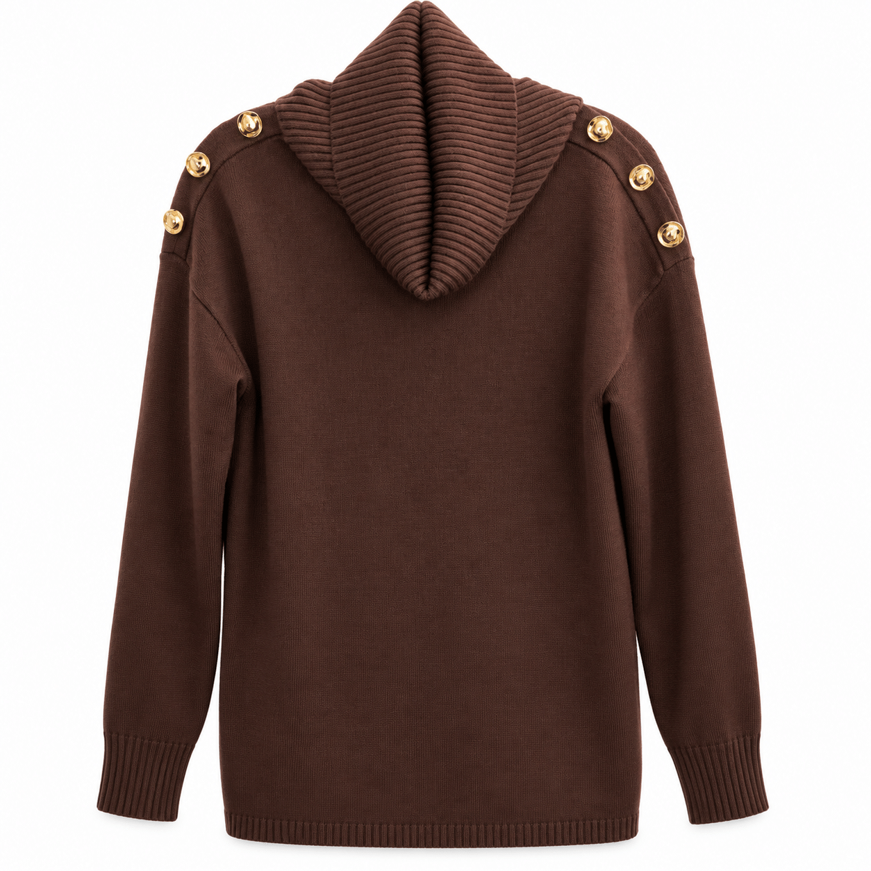 Pullover brown shoulderbutton