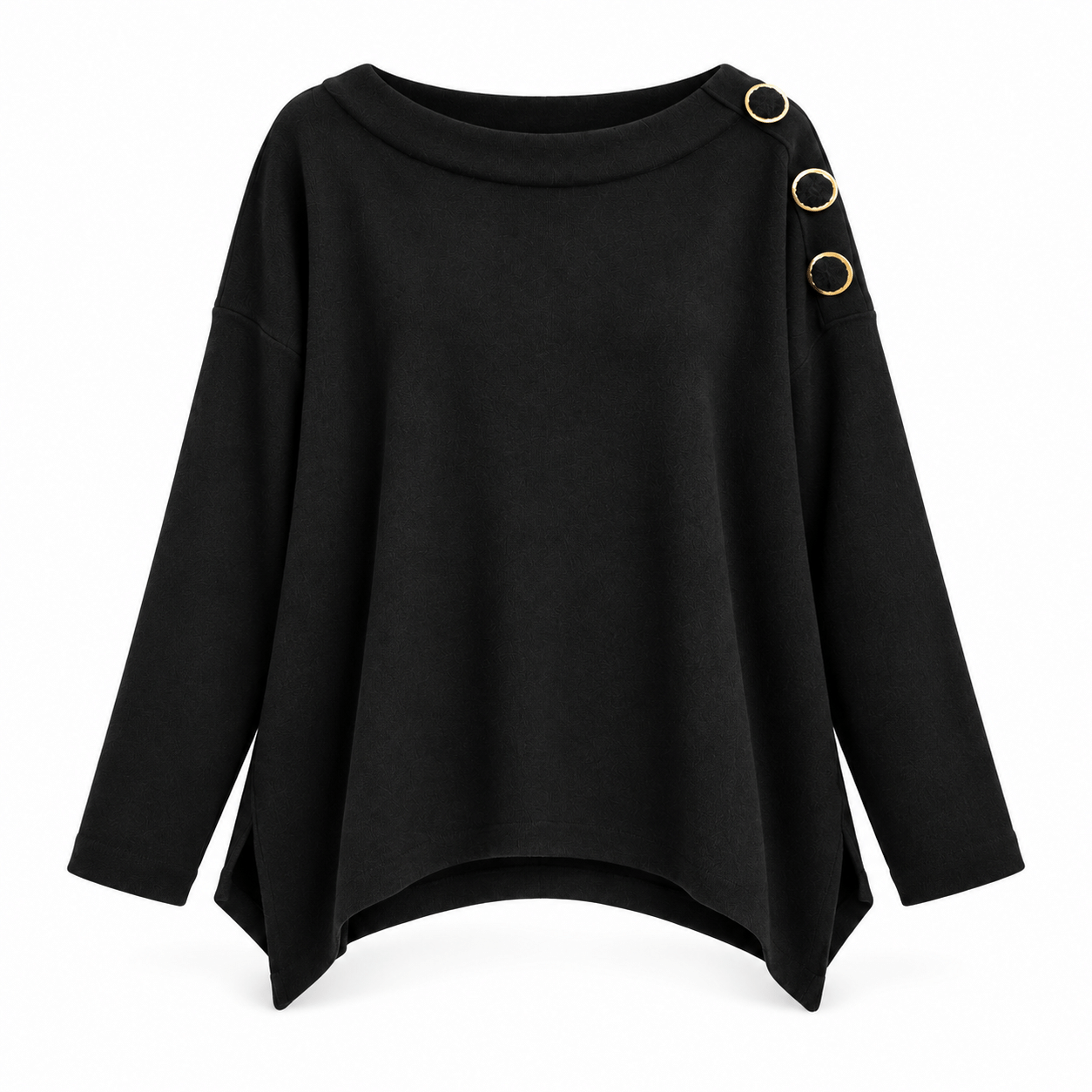 Pullover black buttons