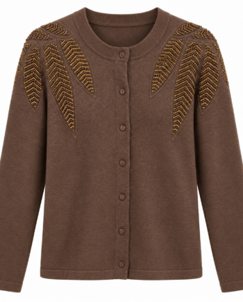 Beaded cardigan brown